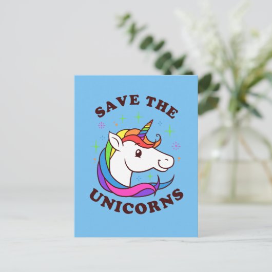 De Unicorns opslaan Briefkaart (Staand voorkant)