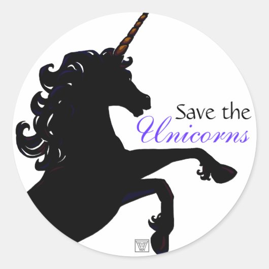 De Unicorns opslaan Ronde Sticker (Voorkant)