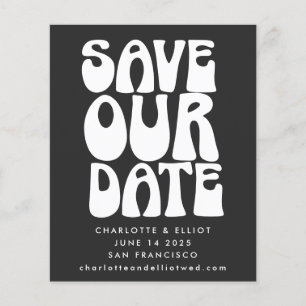 De unieke Groovy 70s zwart-wit bespaart de datum