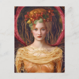 De unieke spaghetti jurk briefkaart