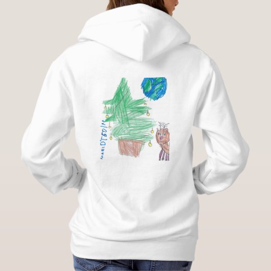 De unieke tekening van de 6-jarige kerst hoodie (Achterkant)