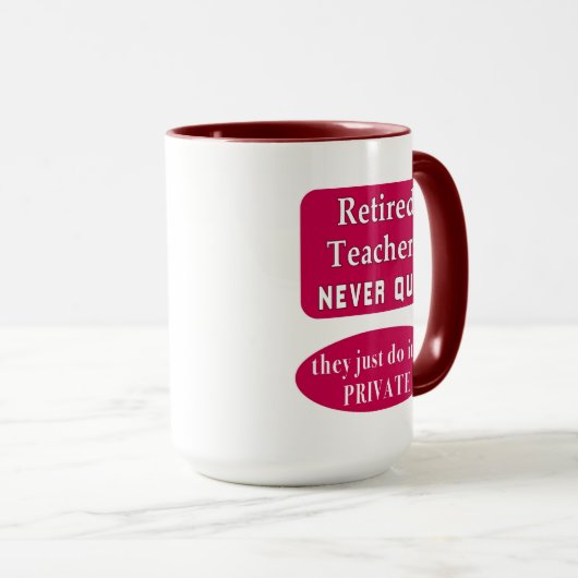 De unieke toekomst van de leraar in ruste! -Mok Mok (Voorkant rechts)