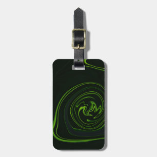 De unieke zwarte en groene Abstracte strepen Bagagelabel