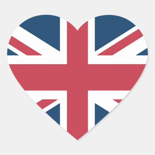 De Union Jack Britse vlag Hart Sticker (Voorkant)
