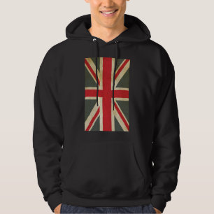 De Union Jack Britse Vlag Heren Zwart Hoodie