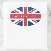 De Union Jack Britse Vlag Ovale Sticker (Tas)