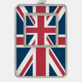 De Union Jack Britse Vlag Verzilverd Omlijst Ornament (Voorkant)