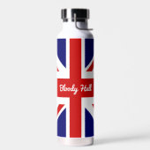 De Union Jack Vlag met Funny Quote Waterfles (Links)