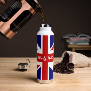 De Union Jack Vlag met Funny Quote Waterfles