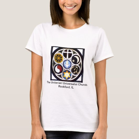De Unitaire Universalistische Kerk Rockford, IL T-shirt (Voorkant)