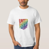 De "United Pride Bright Future" T-shirt design fee (Voorkant)