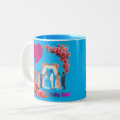 De Unity Knot azuur Tweekleurige Koffiemok (Voorkant links)