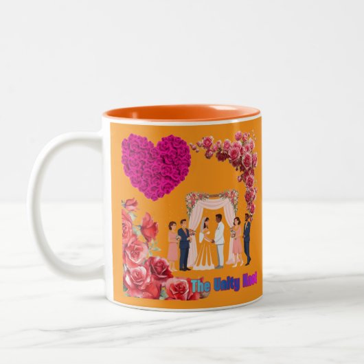 De Unity Knot oranje Tweekleurige Koffiemok (Links)