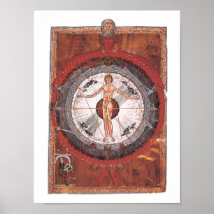 De Universele Mens - Hildegard von Bingen Poster