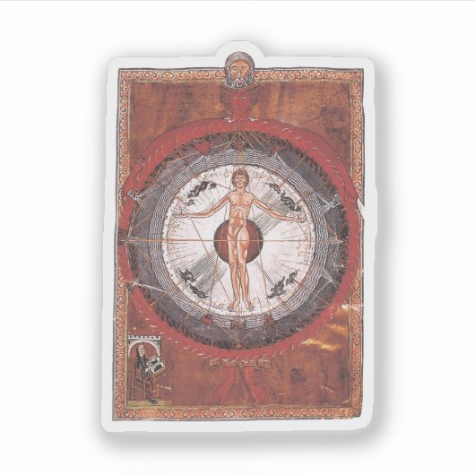 De Universele Mens - Hildegard von Bingen Sticker (Voorkant)