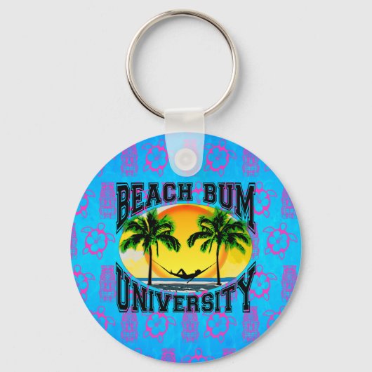 De Universiteit van de Bedelaar van het strand Sleutelhanger (Voorkant)