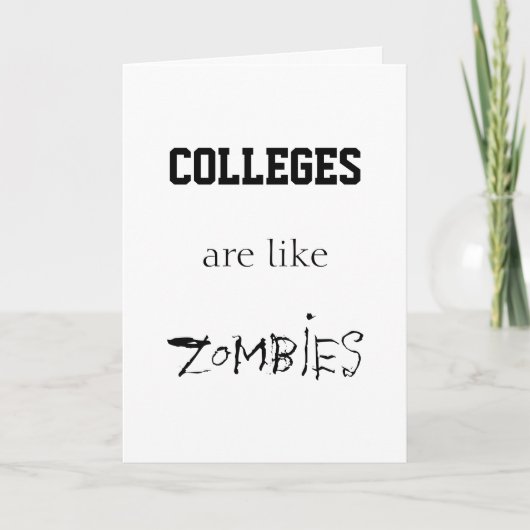 DE UNIVERSITEITEN ZIJN ALS ZOMBIEËN KAART (Voorkant)