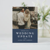 De update van de bruiloft verandert de datum navy  (Staand voorkant)