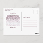 De update van de bruiloft verandert de datummarine briefkaart (Achterkant)