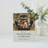 De update van het huwelijk verandert de datum groe briefkaart (Staand voorkant)