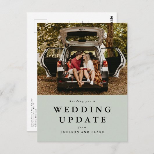 De update van het huwelijk verandert de datum groe briefkaart (Voorkant / Achterkant)