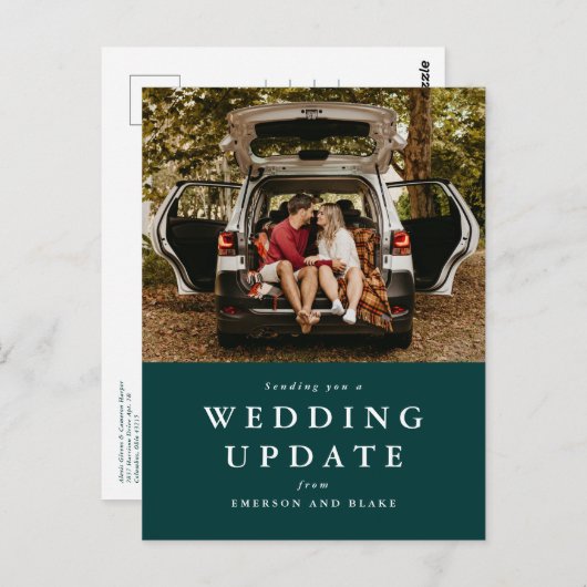 De update van het huwelijk verandert de datum groe briefkaart (Voorkant / Achterkant)