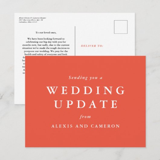 De update van het huwelijk verandert de datum kora briefkaart (Voorkant / Achterkant)