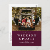 De update van het huwelijk verandert de datum maro briefkaart (Voorkant / Achterkant)