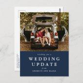 De update van het huwelijk verandert de datum navy briefkaart (Voorkant / Achterkant)