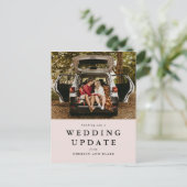 De update van het huwelijk verandert de datum stom briefkaart (Staand voorkant)