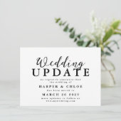 De Update van het huwelijk verandert de Datum Uits Save The Date (Staand voorkant)