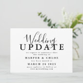 De Update van het huwelijk verandert de Datum Uits Save The Date (Staand voorkant)