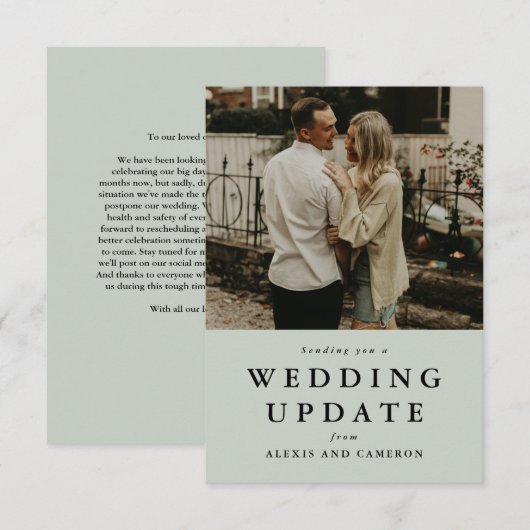 De update van het huwelijk verandert de fotokaart  (Voorkant / Achterkant)