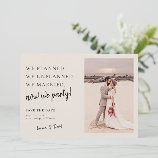 De update van het Posthuwelijk van Cream sparen de Save The Date (Staand voorkant)