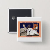 De ur is voor Wonder, niet Draag knoop Vierkante Button 5,1 Cm (Voorkant /achterkant)