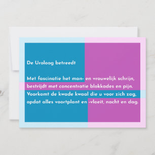 De Uroloog betreedt Bedankkaart