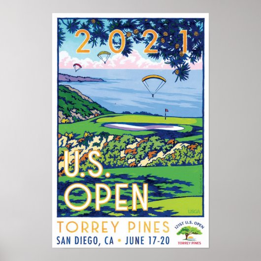 De USA Golf Open 2021 TORREY PINES geschenken Poster (Voorkant)