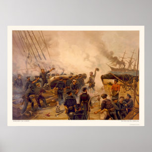 De USS Kearsarge gooit de CSS Alabama in 1864 Poster
