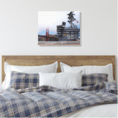 De USS Nimitz bij de Golden Gate Canvas Afdruk (Insitu (Slaapkamer))