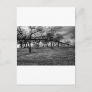 De V.S., Brug op Port Arthur, TX. Zwart-wit. Briefkaart