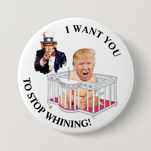 De V.S. wil dat Trump ophoudt met zeuren Ronde Button 7,6 Cm