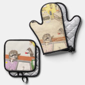 De vaatwassers ovenwant & pannenlap set (Voorkant / Achterkant)