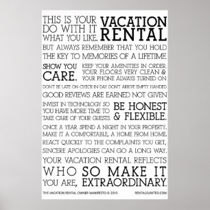 De Vacation Rental Owner Manifesto Poster
