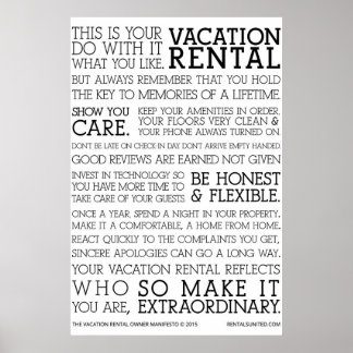 De Vacation Rental Owner Manifesto Poster