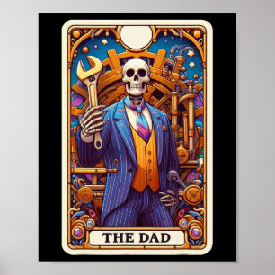De vader Tarot Kaart Skelet Vaderdag Daddy Baba Poster