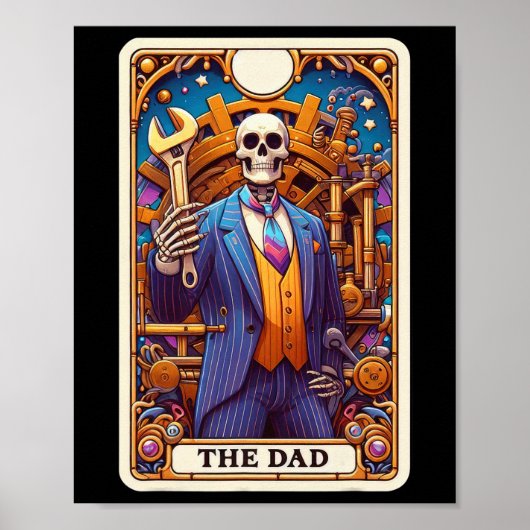 De vader Tarot Kaart Skelet Vaderdag Daddy Baba Poster (Voorkant)