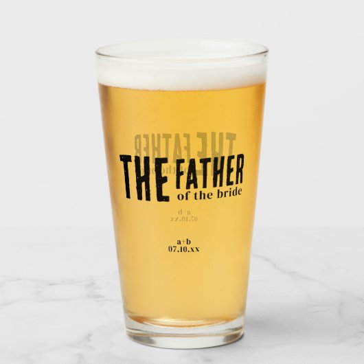 De Vader van de Bruid Tumbler Glas (Voorkant gevuld)