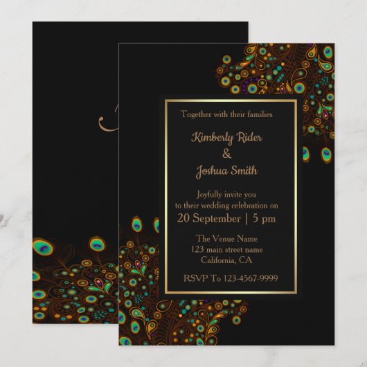 De vader van de uitnodiging tot het huwelijk van P (Voorkant / Achterkant)