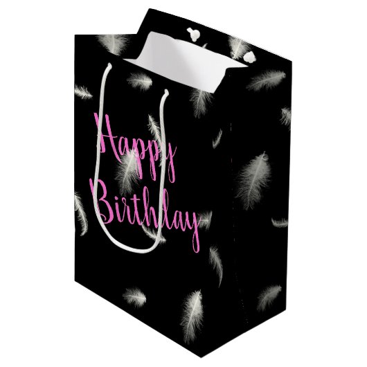 De vaders van de dag op de zwarte Medium Gift Bag Cadeauzakje (Voorkant Gekanteld)