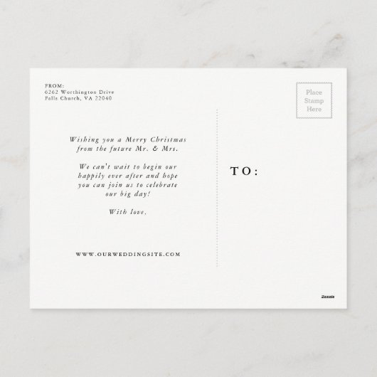 De vakantie bewaart het briefkaart van de datumfot (Achterkant)